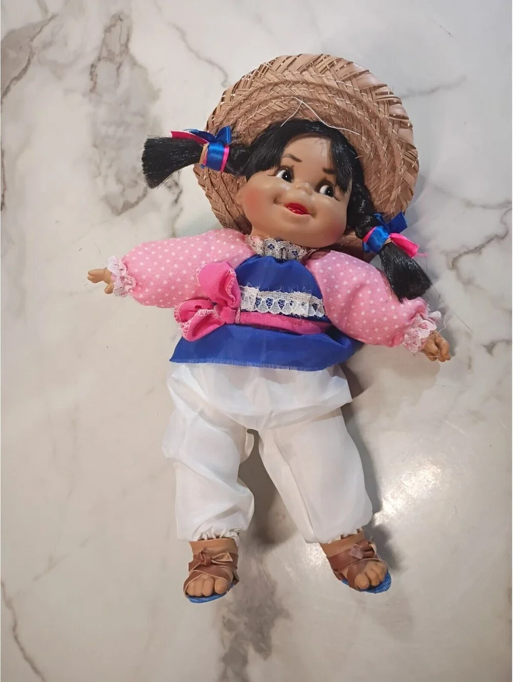 Momis Munecas Mexican Doll  Rubber Limbs with Fabric Body  11
